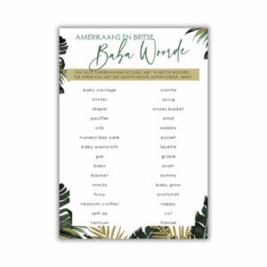 American & British Baby word Match