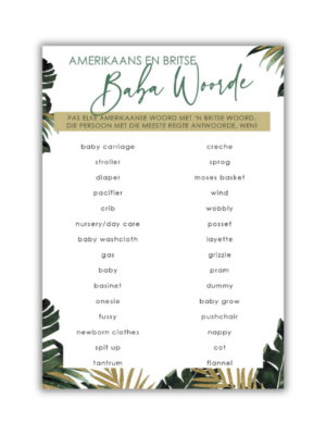 American & British Baby word Match