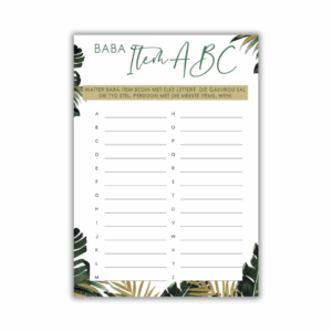 Baby items ABC (Host sets the time)