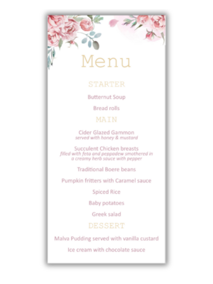 Baby Shower Menu