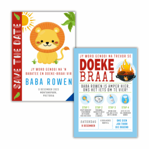 Baby Shower Save the Date & Invitation Combo