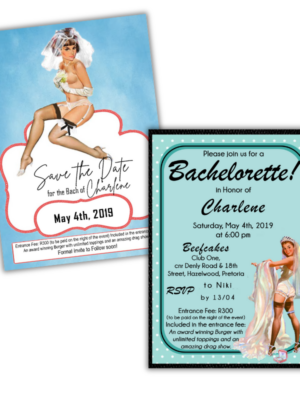 Bachelorette Save the Date & Invitation Combo