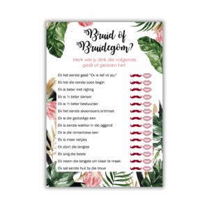 Bianca Kombuistee Speletjie - Bruid of Bruidegom