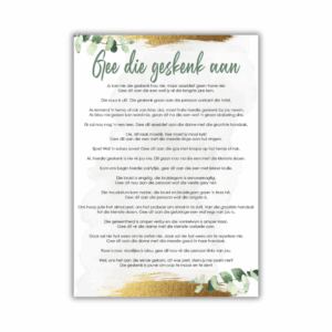 Bianca Kombuistee Speletjie - Gee die geskenk aan