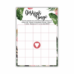 Bianca Kombuistee Speletjie - Geskenk Bingo