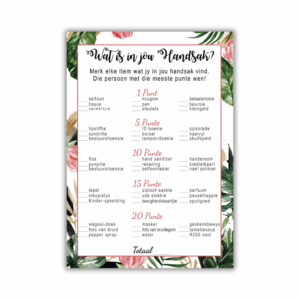 Bianca Kombuistee Speletjie - Wat is in jou handsak