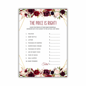 Cazandra Baby Shower Game - The Price is Right