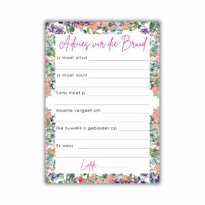 Izelle Kombuistee Speletjie - Advies vir die Bruid