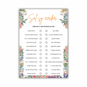 Izelle Kombuistee Speletjie - Sal sy eerder