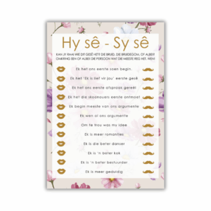 Jana Kombuistee Speletjie - Hy sê Sy sê