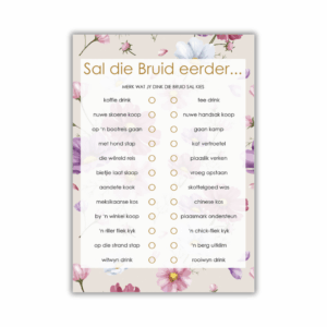 Jana Kombuistee Speletjie - Sal die Bruid eerder
