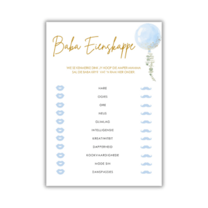 Jenine Babatee Speletjie - Baba Eienskappe