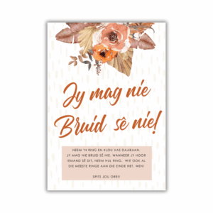 Johanette Kombuistee Speletjie - Jy mag nie Bruid sê nie