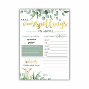 Leandri Babatee Speletjie - Baba voorspellings en Advies