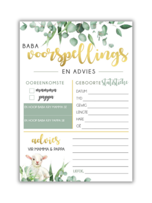 Leandri Babatee Speletjie - Baba voorspellings en Advies