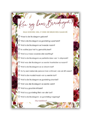 Lerine Kombuistee Speletjie - Ken sy haar Bruidegom