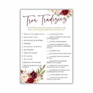 Lerine Kombuistee Speletjie - Trou Tradisies