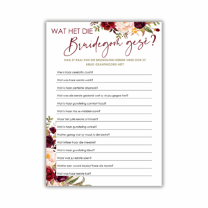Lerine Kombuistee Speletjie - Wat het die Bruidegom gesê