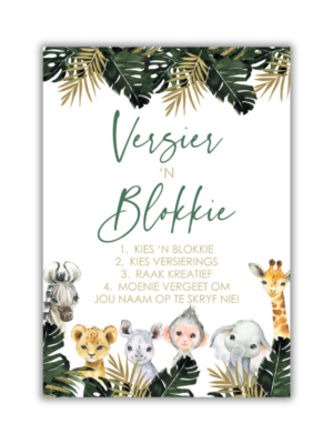 Lorize Babatee Bord - Versier 'n Blokkie