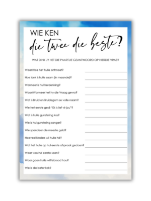 Luchelle Kombuistee Speletjie - Wie ken die twee die beste