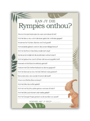 Marilie Babatee Speletjie - Kan jy die rympies onthou