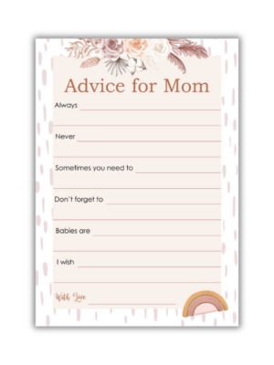 Michele Baby Shower Game - Advice for Mom