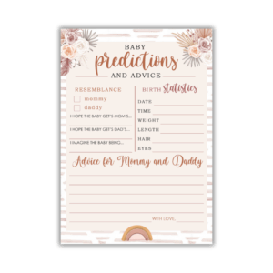 Michele Baby Shower Game - Baby Predictions & Advice