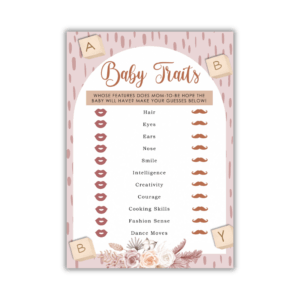 Michele Baby Shower Game - Baby Traits