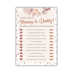 Michele Baby Shower Game - Mommy or Daddy