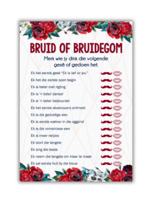 Michelle Rebb Kombuistee Speletjie - Bruid of Bruidegom