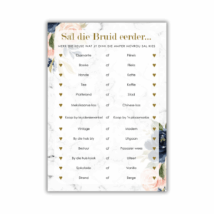 Noelene Kombuistee Speletjie - Sal die Bruid eerder