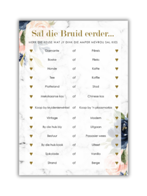 Noelene Kombuistee Speletjie - Sal die Bruid eerder