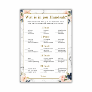 Noelene Kombuistee Speletjie - Wat is in jou Handsak
