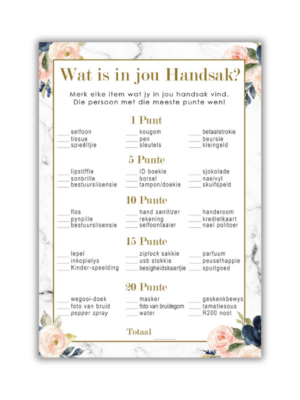 Noelene Kombuistee Speletjie - Wat is in jou Handsak