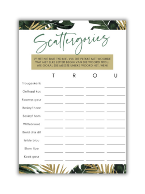 Bridal Scattergories