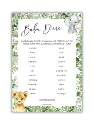 Sulette Babatee Speletjie - Baba diere
