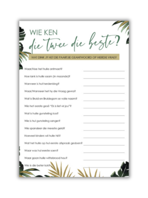 Who knows the Bride & Groom best