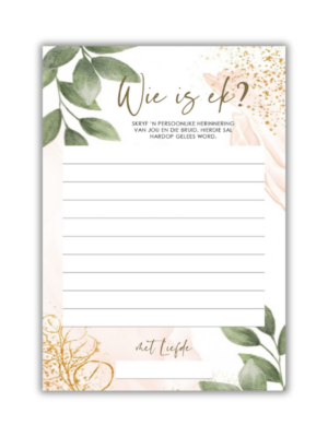 Aletta Kombuistee Speletjie - Wie is ek