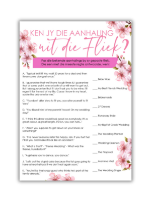 Amelia Kombuistee Speletjie - Ken jy die aanhaling uit die Fliek