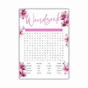 Amelia Kombuistee Speletjie - Woordsoek