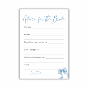 Barbara Bridal Shower Game - Advice for the Bride
