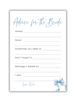 Barbara Bridal Shower Game - Advice for the Bride