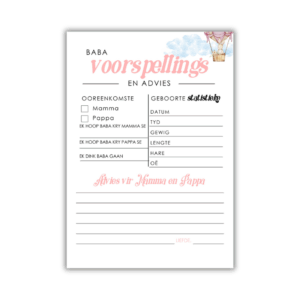 Blanche Babatee Speletjie - Baba Voorspellings