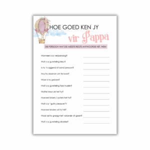 Blanche Babatee Speletjie - Hoe goed ken jy vir Pappa