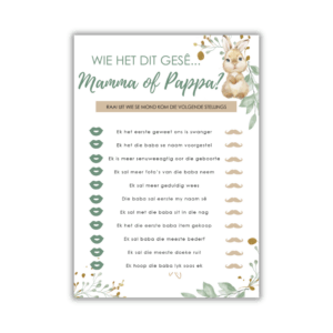 Caroline Babatee Speletjie - Wie het dit gesê Mamma of Pappa