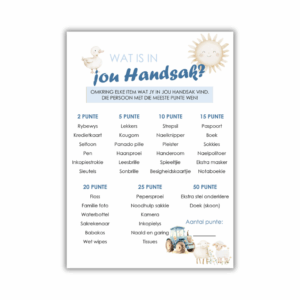Danel Babatee Speletjie - Wat is in jou handsak