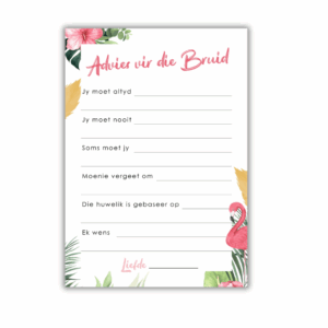 Danette Kombuistee Speletjie - Advies vir die Bruid