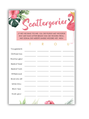 Danette Kombuistee Speletjie - Scattergories