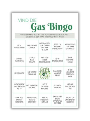 Devon Kombuistee Speletjie - Vind die Gas Bingo