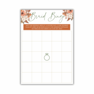 Gina Kombuistee Speletjie - Bruid Bingo